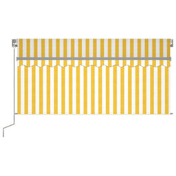 Berkfield Manual Retractable Awning With Blind 3X2.5M Yellow&white - thumbnail 3
