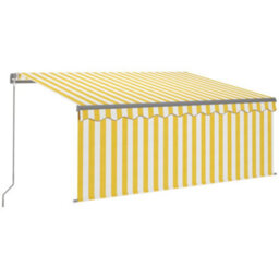 Berkfield Manual Retractable Awning With Blind 3X2.5M Yellow&white - thumbnail 2