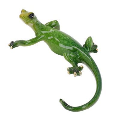 AB Tools Green Speckled Gecko Lizard Resin Wall Shed Sculpture Statue House Small - image 1