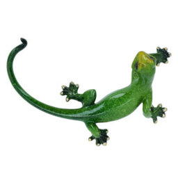 AB Tools Green Speckled Gecko Lizard Resin Wall Shed Sculpture Statue House Small - thumbnail 3