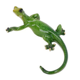 AB Tools Green Speckled Gecko Lizard Resin Wall Shed Sculpture Statue House Small - thumbnail 1