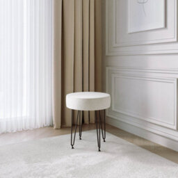CARME Home Piper White Dressing Table With Belle Led Mirror & Alaya Bouclé Stool - thumbnail 2