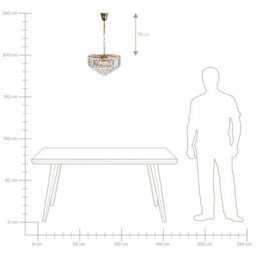 Wyld And Coco 40Cm Gold Metal Pendant Chandelier With Crystal Accents, Gloss Finish, Led Compatible - thumbnail 8