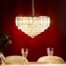 Wyld And Coco 40Cm Gold Metal Pendant Chandelier With Crystal Accents, Gloss Finish, Led Compatible - thumbnail 2