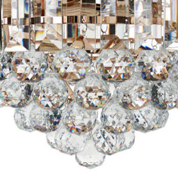 Wyld And Coco 40Cm Gold Metal Pendant Chandelier With Crystal Accents, Gloss Finish, Led Compatible - thumbnail 6