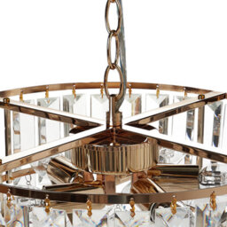 Wyld And Coco 40Cm Gold Metal Pendant Chandelier With Crystal Accents, Gloss Finish, Led Compatible - thumbnail 5
