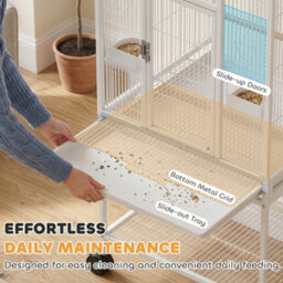 Pawhut Bird Cage Detachable With Rolling Stand White - thumbnail 7