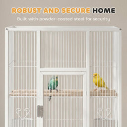 Pawhut Bird Cage Detachable With Rolling Stand White - thumbnail 4