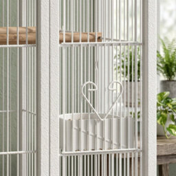 Pawhut Bird Cage Detachable With Rolling Stand White - thumbnail 9
