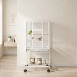Pawhut Bird Cage Detachable With Rolling Stand White - thumbnail 8