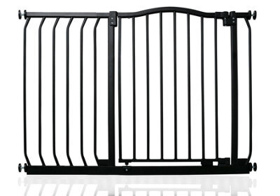 Safetots Curved Top Safety Gate, 98Cm - 107Cm, Matt Black, Pressure Fit Stair Gate - image 1