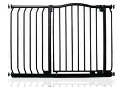 Safetots Curved Top Safety Gate, 98Cm - 107Cm, Matt Black, Pressure Fit Stair Gate - thumbnail 1