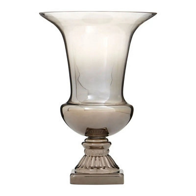 Alexa Glass Vase Large Decorative Fluted Ornament Centrepiece Trumpet Shaped - image 1