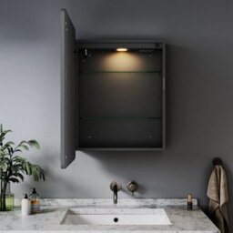 Black Led Bathroom Mirror Cabinet Shaver Socket Demister Touch Sensor 450X600mm - thumbnail 3