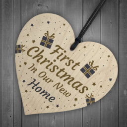 Red Ocean New Home Gift Personalised 1St Christmas Tree Decoration Wooden Heart Keepsake Gift - thumbnail 6