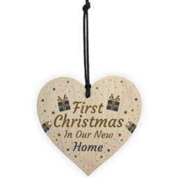 Red Ocean New Home Gift Personalised 1St Christmas Tree Decoration Wooden Heart Keepsake Gift - thumbnail 5