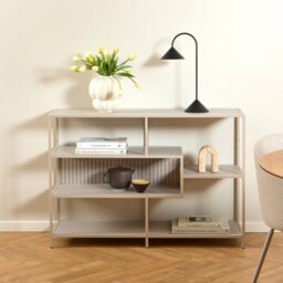 Furniture To Go Seaford Wide Grey Steel Bookcase With 4 Grey Melamine Shelves - thumbnail 4