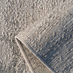 Loomed Grey Abstract Woven Textured Flatweave Easy Clean Distressed Indoor Outdoor Area Rug 120X170Cm - thumbnail 4