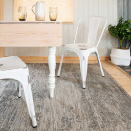 Loomed Grey Abstract Woven Textured Flatweave Easy Clean Distressed Indoor Outdoor Area Rug 120X170Cm - thumbnail 2