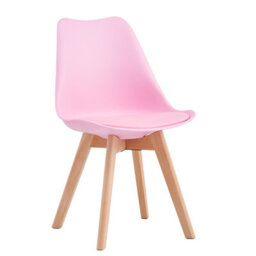 MCC Direct Set Of 2 Dining Chairs With Solid Wooden Legs And Seat Cushion Pad Pink- Eva By Mcc - thumbnail 2