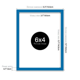 6X4 Blue Picture Frame (15.2 X 10.2Cm) Poster, Photo, Artwork, Gallery Wall Or Print - thumbnail 3