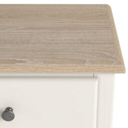 Roseland Furniture Celine Coconut White Oak Top 2 Over 3 Drawer Chest - thumbnail 7