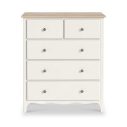 Roseland Furniture Celine Coconut White Oak Top 2 Over 3 Drawer Chest - thumbnail 3