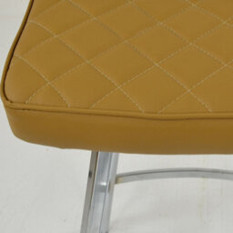 Lakeland Furniture Cruz Light Tan Brown Faux Leather Chrome Fixed Leg Base Bar Stool - thumbnail 6
