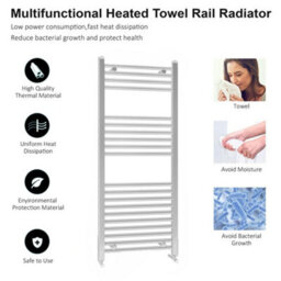 ARKO BATHROOM Arko Towel Radiator, Heated Towel Rails,wall Mounted Ladder Radiators 600X1200mm ,chrome - thumbnail 5