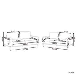 Beliani Living Room Set 5 Seater Siggard Fabric Grey - thumbnail 3