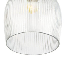 Happy Homewares Modern Transparent Mini Line Ribbed Glass Pendant Ceiling Light Shade - thumbnail 5