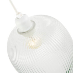 Happy Homewares Modern Transparent Mini Line Ribbed Glass Pendant Ceiling Light Shade - thumbnail 3