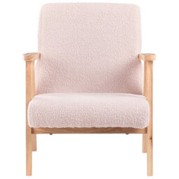 Beliani Kids Armchair Linde Boucle Pastel Pink - thumbnail 5