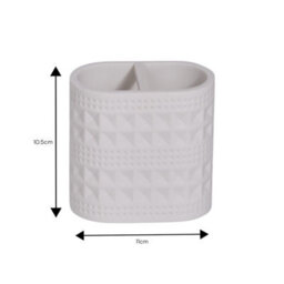 Showerdrape Maison Soft White Shimmer Bathroom Accessory Set - Soap Dish & Toothbrush Holder & Liquid Soap Dispenser - thumbnail 6