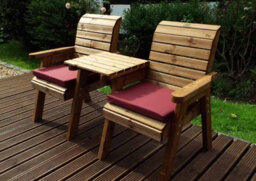 Charles Taylor Trading Twin Companion Set Straight With Cushions - W160 X D74 X H98 - Fully Assembled - Burgundy - thumbnail 5