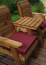Charles Taylor Trading Twin Companion Set Straight With Cushions - W160 X D74 X H98 - Fully Assembled - Burgundy - thumbnail 4