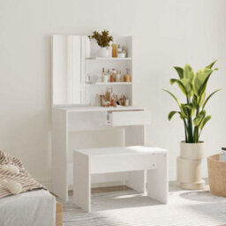 Walplus Dressing Table Set White 74.5X40X141 Cm