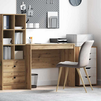 Berkfield Writing Desk Artisan Oak Engineered Wood 90 X 50 X 76 Cm - image 1