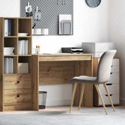 Berkfield Writing Desk Artisan Oak Engineered Wood 90 X 50 X 76 Cm - thumbnail 1