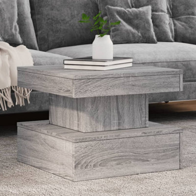 Berkfield Coffee Table With Led Lights Grey Sonoma 50X50X40 Cm - image 1