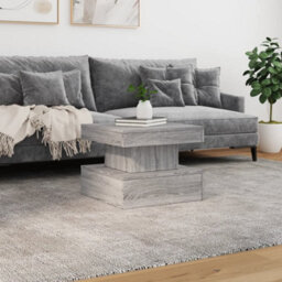 Berkfield Coffee Table With Led Lights Grey Sonoma 50X50X40 Cm - thumbnail 4