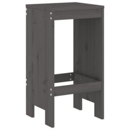 Berkfield 7 Piece Garden Bar Set Grey Solid Wood Pine - thumbnail 4