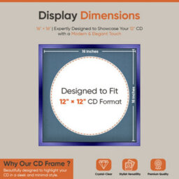 "16X16"" Purple Classic Vinyl Record Frame With Pompadour Mount For 12 Inch Lp Disc - Ak Frames" - thumbnail 2