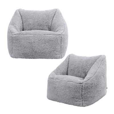 icon Kids Teddy Bear Armchair Bean Bag Grey Childrens Bean Bags Set Of 2 - image 1