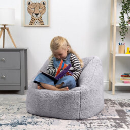 icon Kids Teddy Bear Armchair Bean Bag Grey Childrens Bean Bags Set Of 2 - thumbnail 2