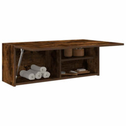 Walplus Bathroom Wall Cabinet Smoked Oak 80X25X30 Cm Engineered Wood - thumbnail 4
