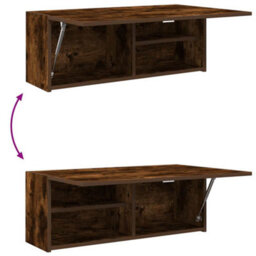 Walplus Bathroom Wall Cabinet Smoked Oak 80X25X30 Cm Engineered Wood - thumbnail 9