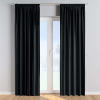 Imperial Rooms Blackout Curtain-Thermal Ready Made Pencil Pleat Curtain (2 Panel) For Bed Room Curtain Black, (W)1.68Mx(L)1.83M - image 1