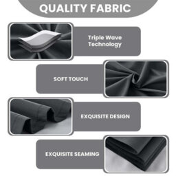 Imperial Rooms Blackout Curtain-Thermal Ready Made Pencil Pleat Curtain (2 Panel) For Bed Room Curtain Black, (W)1.68Mx(L)1.83M - thumbnail 3