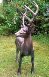 Standing Stag Buck Ornament Cast From Aluminium - thumbnail 2